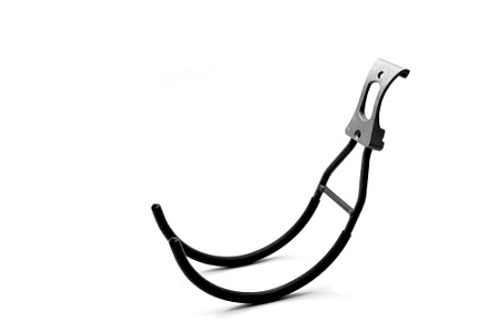 ГАРАЖ Крюк двойной круглый, крепление рельс/стена, Металлик