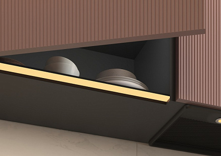 GOLA LED Профиль для верхней базы, под подсветку, врезная, для плиты 18 мм, Черный крац, L=5400