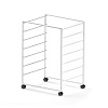 Стеллаж на 7 рельсов, на роликах, белый